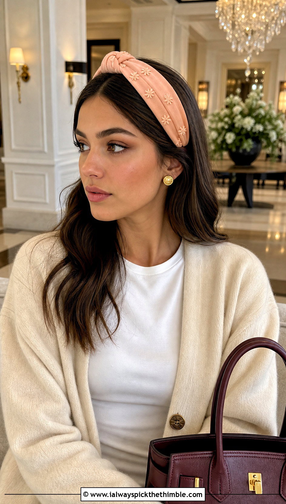 Knotted Star Headband With Old Money Outfit - 20 crochet star headband outfit ideas