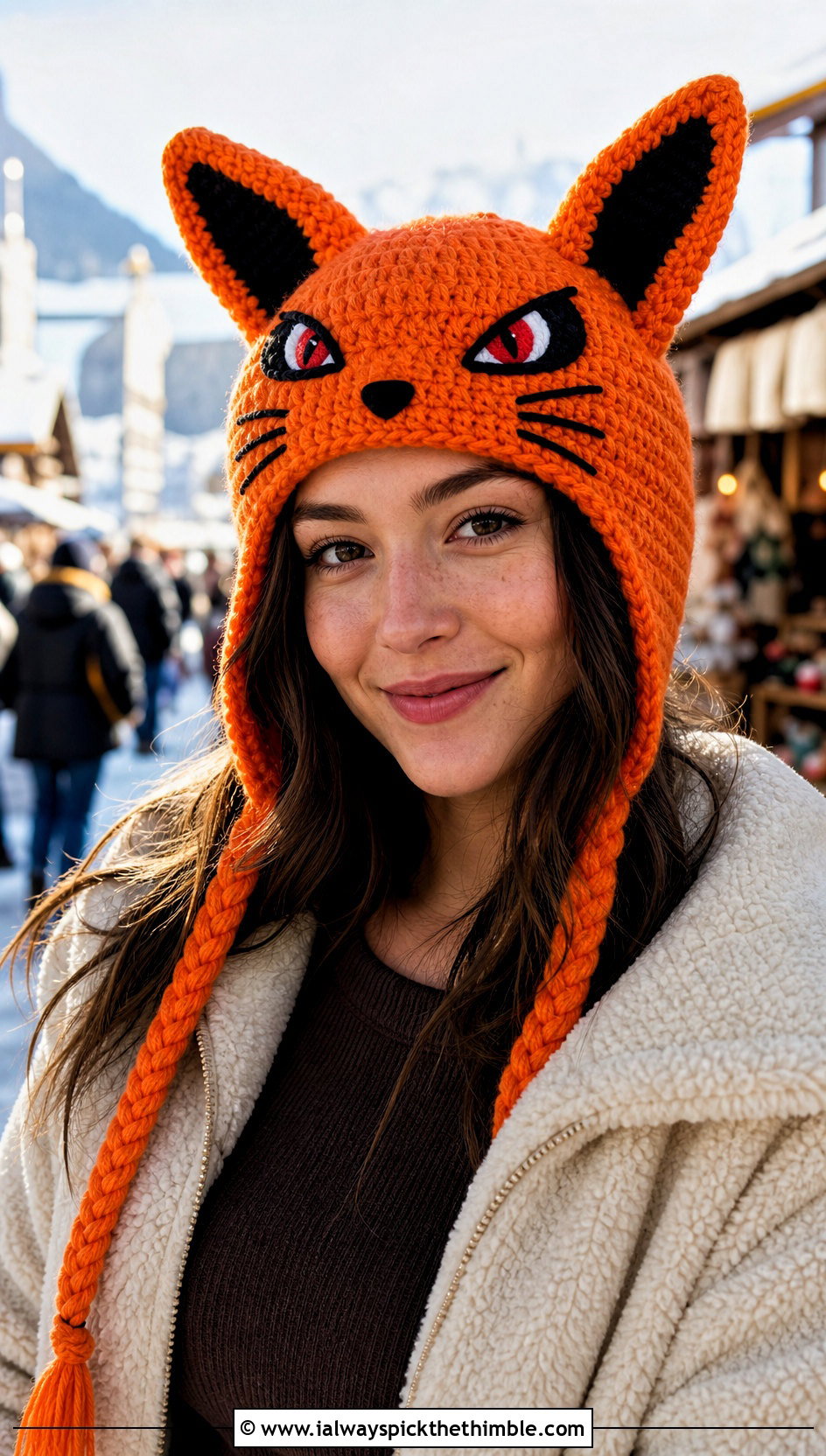 Kurama Fox Ear Hat With Sherpa Jacket - 20 naruto crochet hat outfit ideas