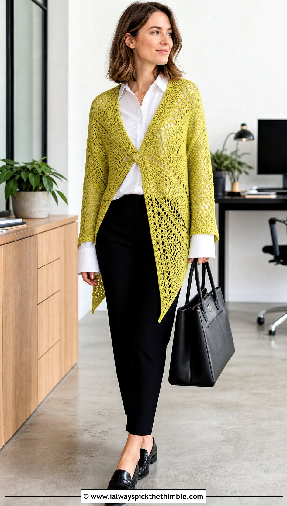 Lace Crochet Asymmetrical Cardigan With Button Down Shirt - 20 crochet asymmetrical cardigan outfit ideas