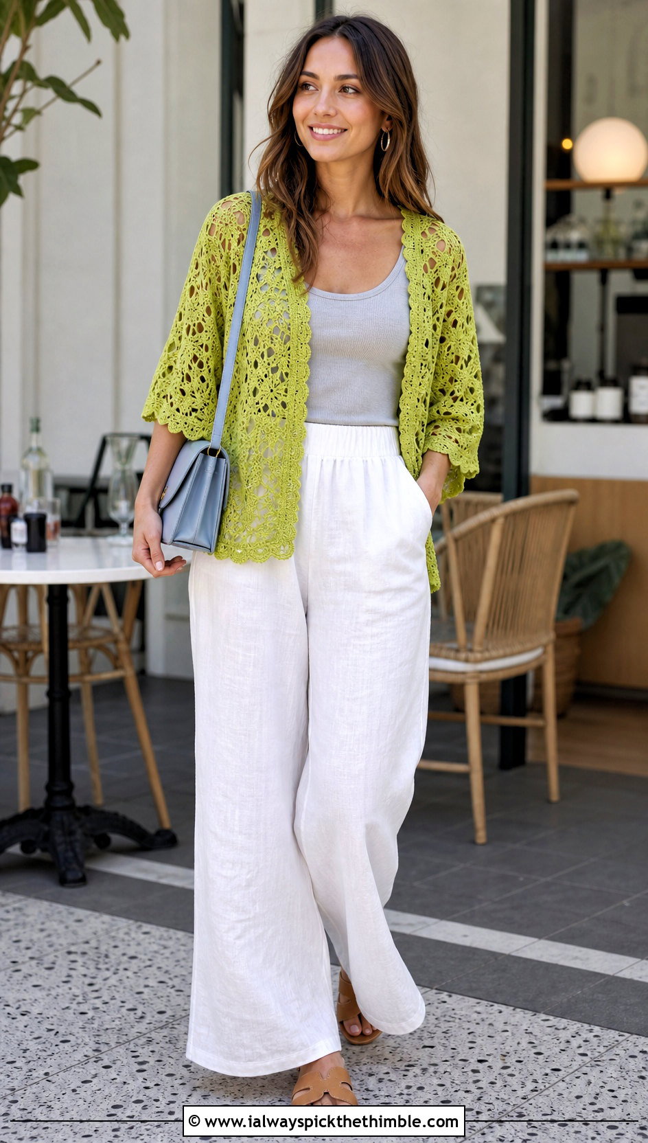 Lace Crochet Cardigan With Linen Pants - 25 crochet cardigan ideas