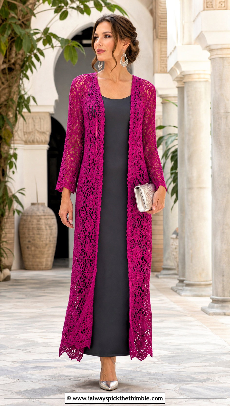 Lace Crochet Duster With Column Dress - 25 crochet clothes and outfit ideas