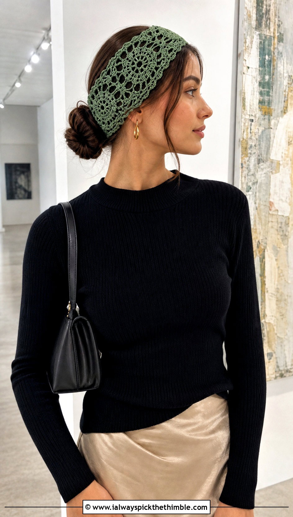 Lace Crochet Ear Warmer With Satin Skirt - 25 Easy Crochet Ear Warmer outfit ideas