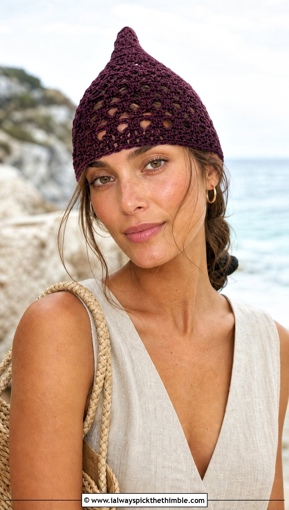 Lace Crochet Gnome Hat With Linen Dress - 25 crochet gnome hat outfit ideas