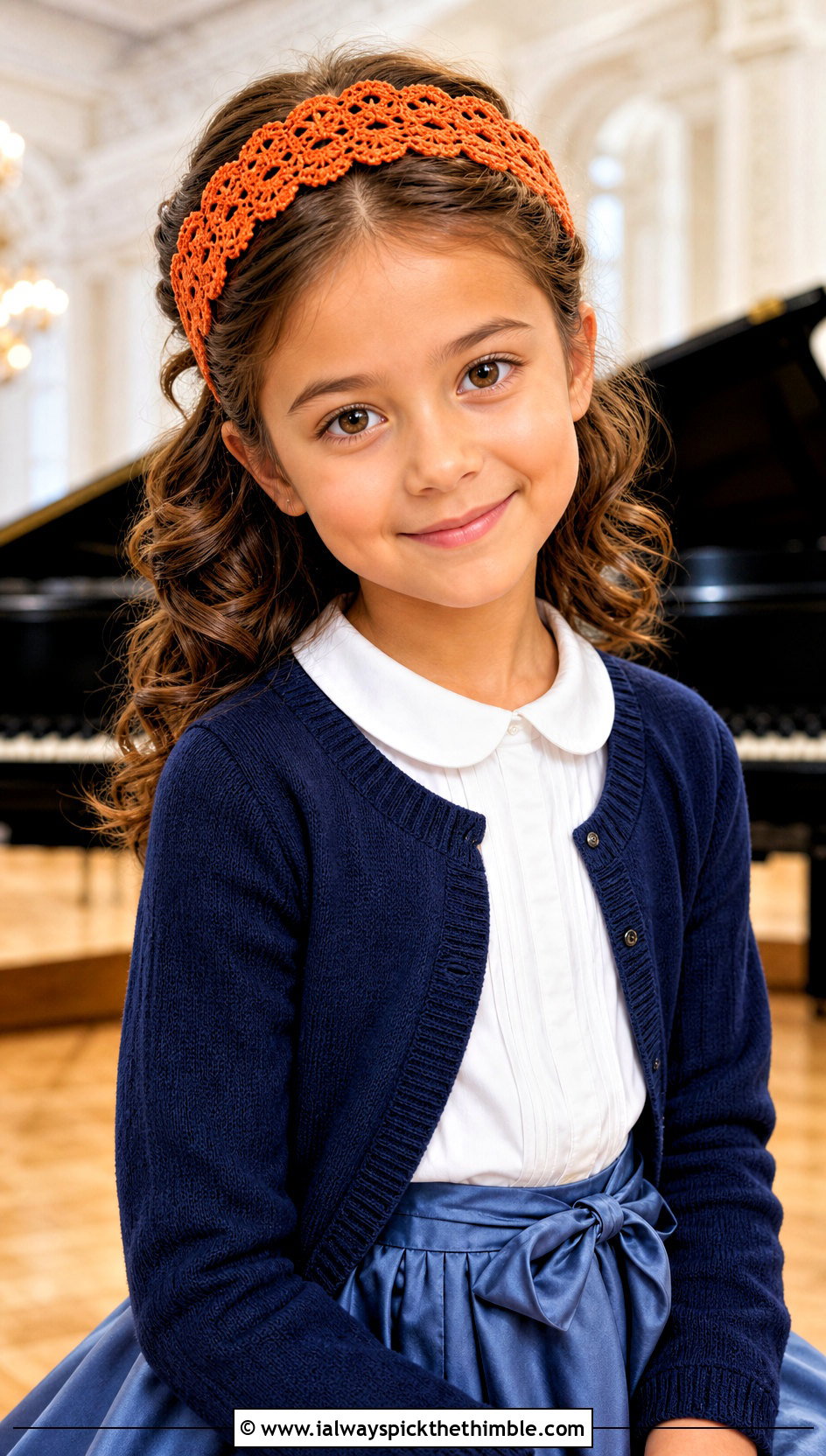 Lace Crochet Headband With Satin Skirt - 15 Childrens Crochet Headband outfit ideas
