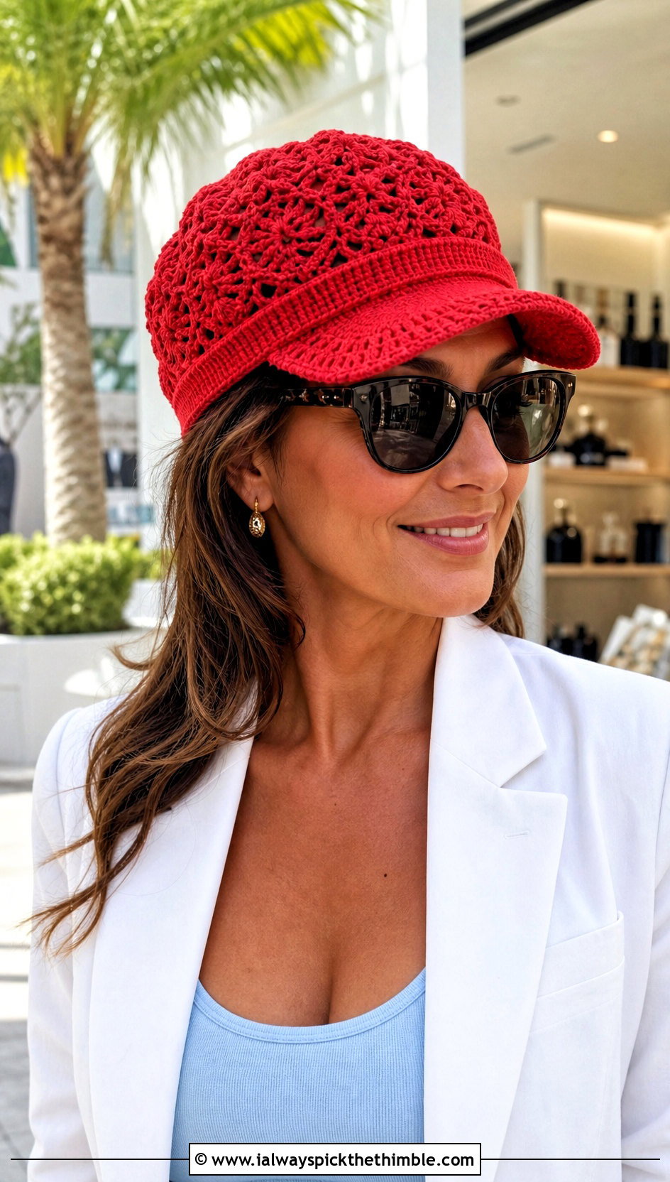 Lace Crochet Newsboy Hat With Blazer And Denim Shorts - 25 crochet newsboy hat outfit ideas
