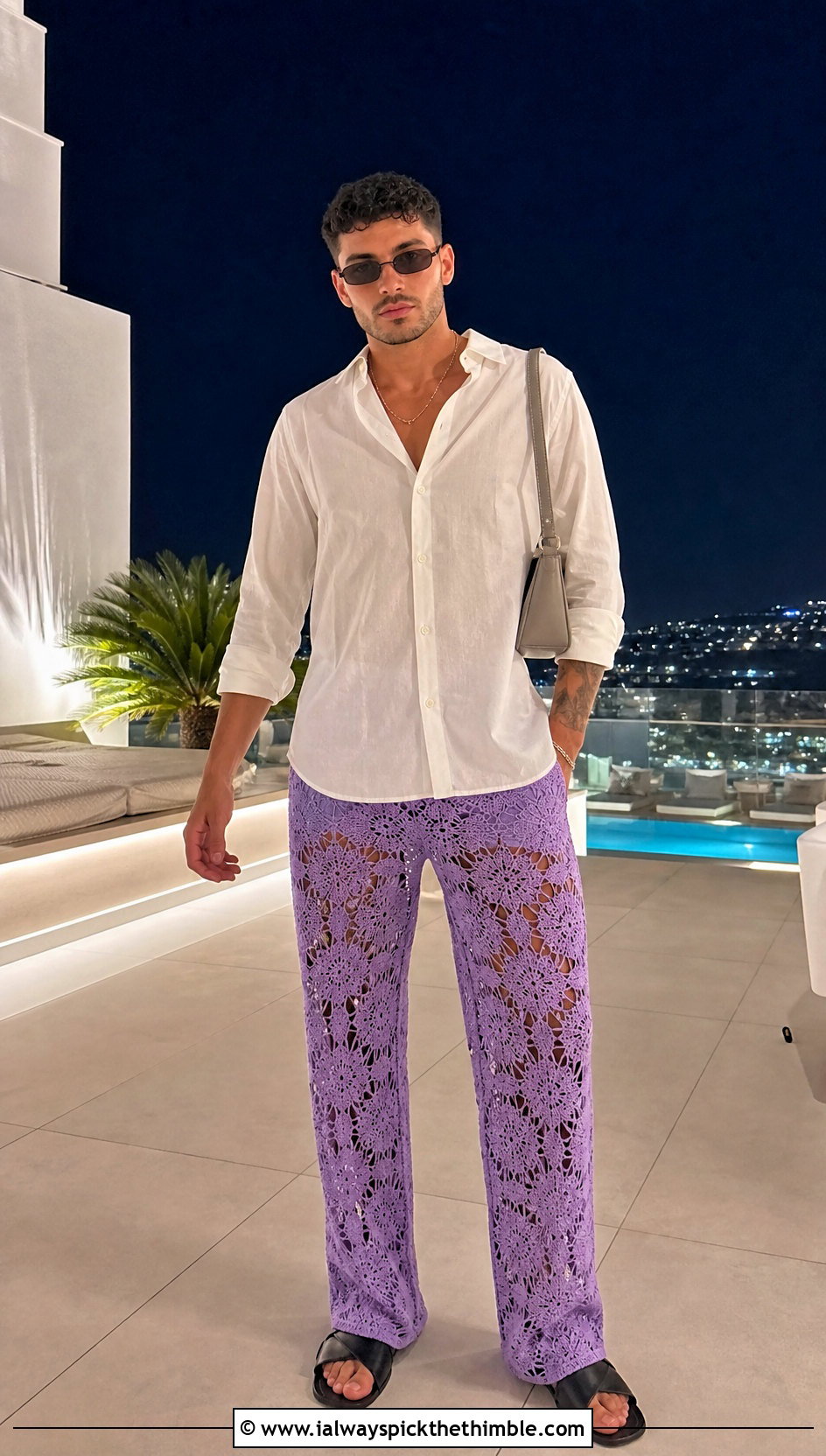 Lace Crochet Pants With Longline Shirt - 25 crochet pants men outfit ideas