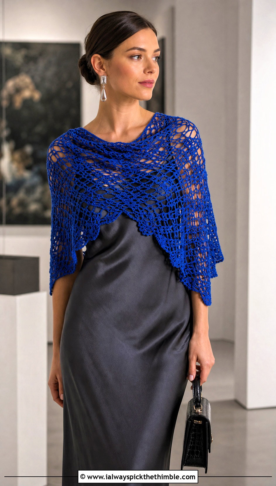 Lace Crochet Semi Circle Shawl With Slip Dress - 20 Crochet Semi Circle Shawl outfit ideas