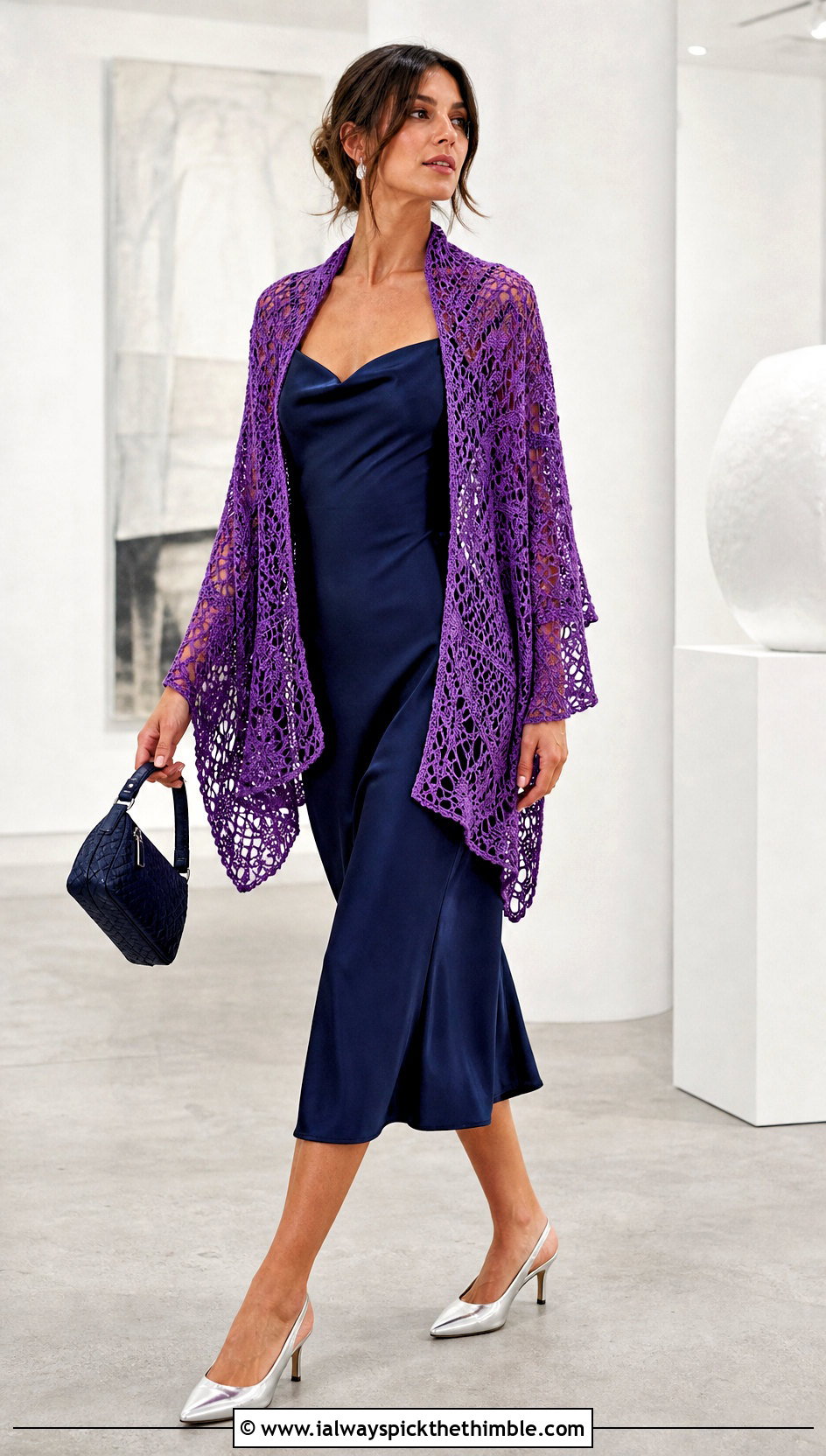 Lace Crochet Shawl With Slip Dress - 20 Crochet For Shawls And Wraps outfit ideas