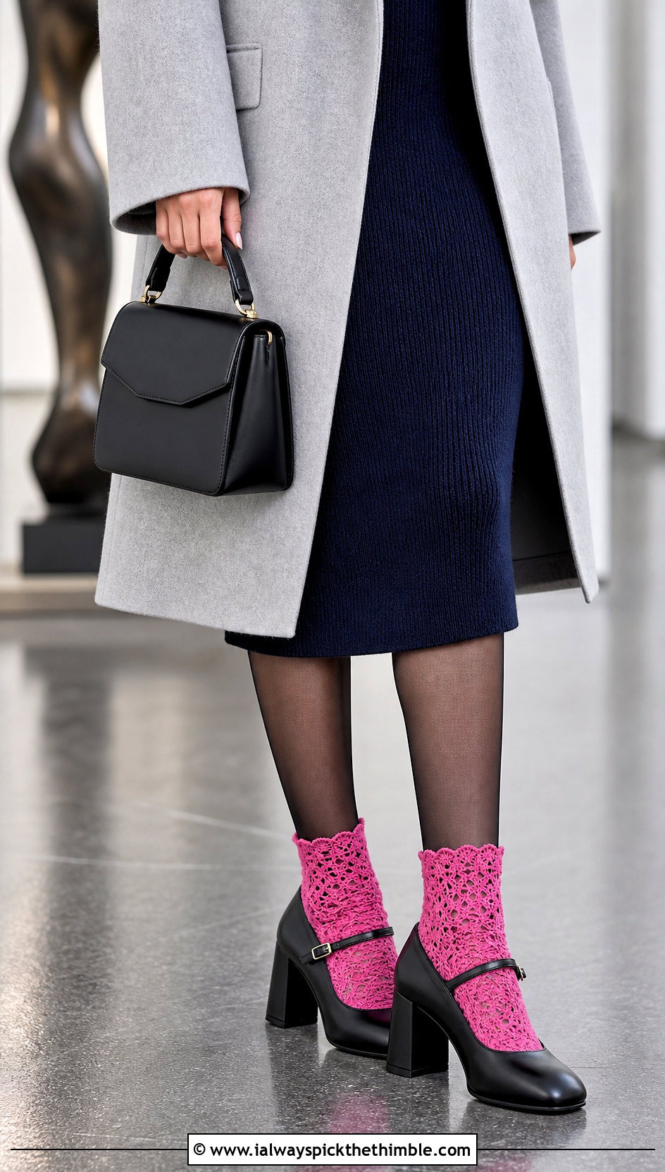 Lace Cuff Crochet Ankle Socks With Mary Janes - 20 crochet winter socks outfit ideas