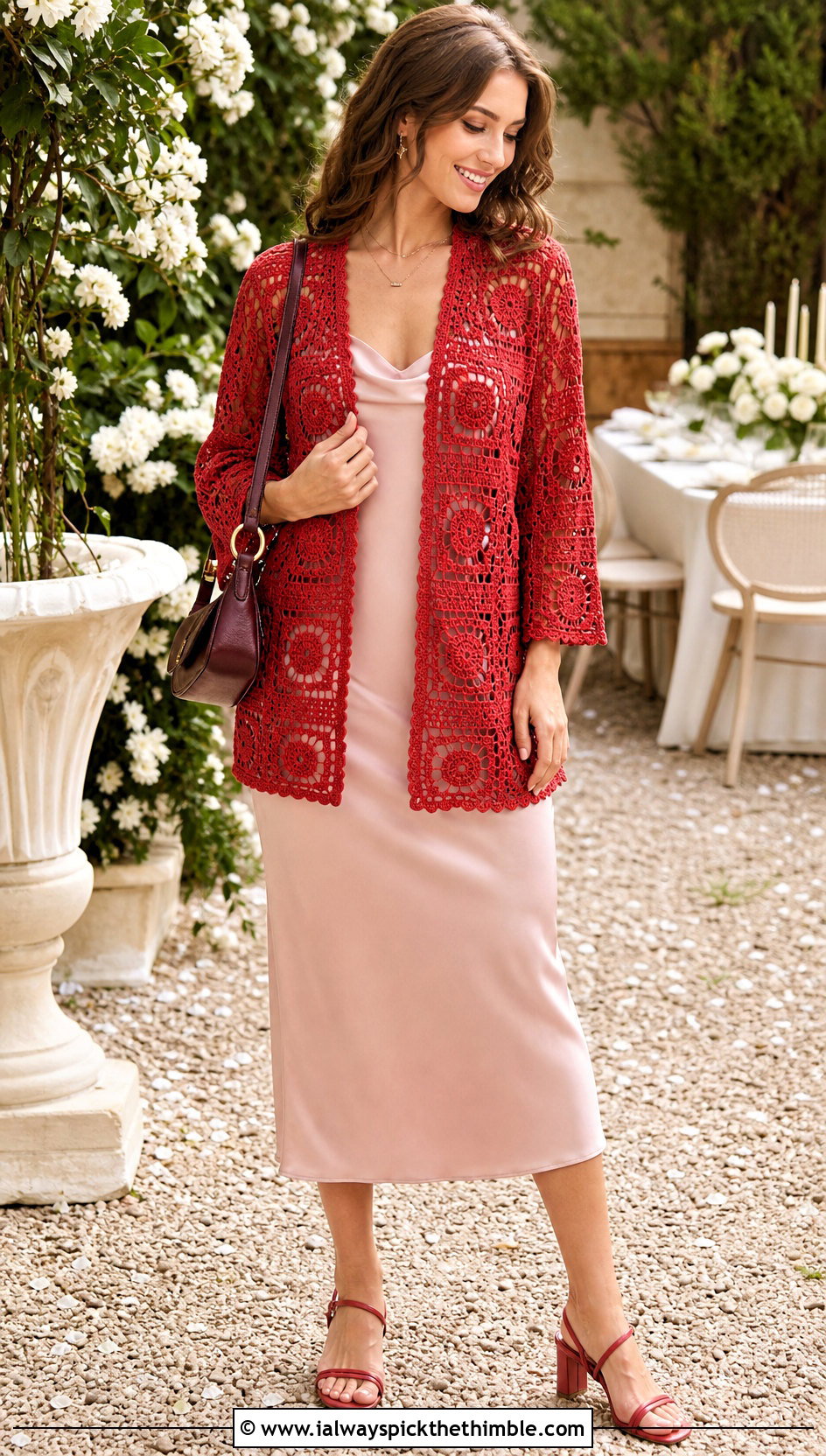 Lace Granny Square Crochet Cardigan With Slip Dress - 20 Grant Square Crochet Cardigan outfit ideas