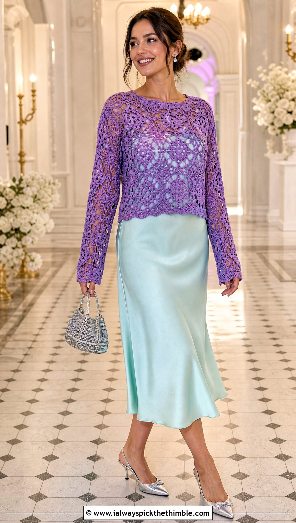 Lace Granny Square Sweater With Slip Dress - 25 granny square sweater outfit ideas