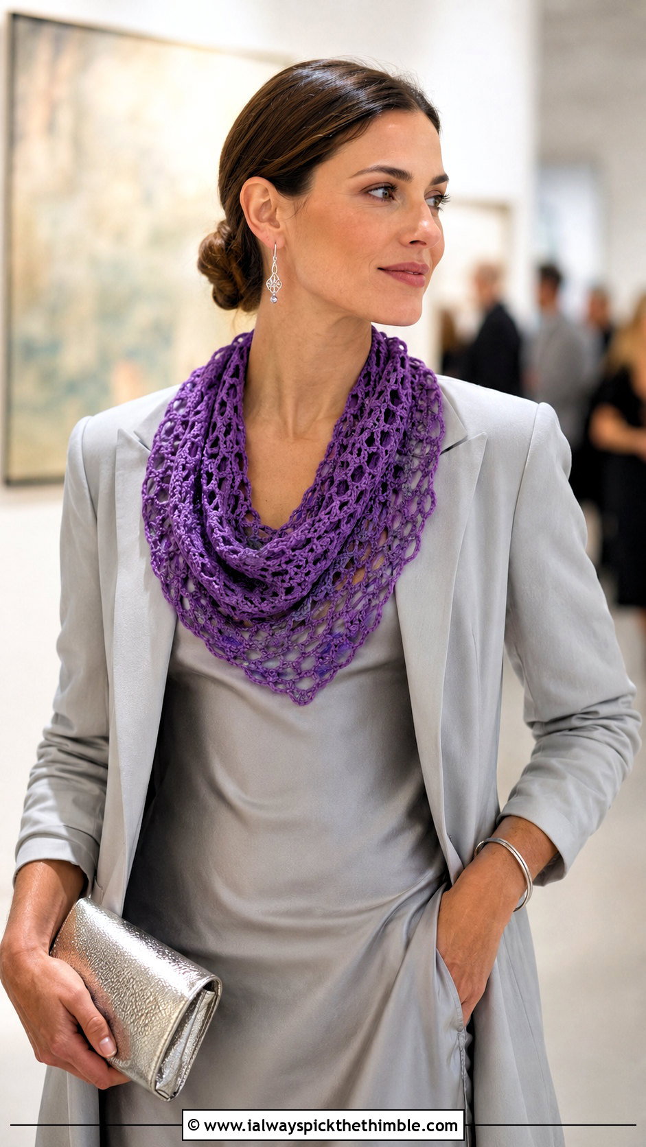 Lace Mesh 1 Skein Crochet Cowl With Slip Dress - 15 1 Skein Crochet Cowl outfit ideas
