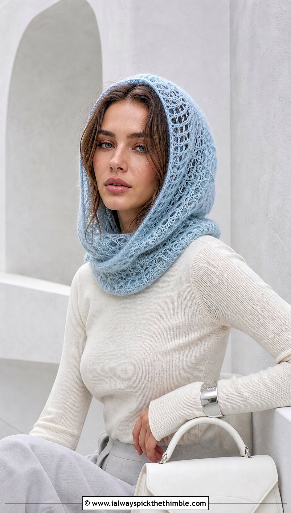 Lace Mesh Astronaut Hood With Monochrome Outfit - 15 Crochet Astronaut Hat outfit ideas