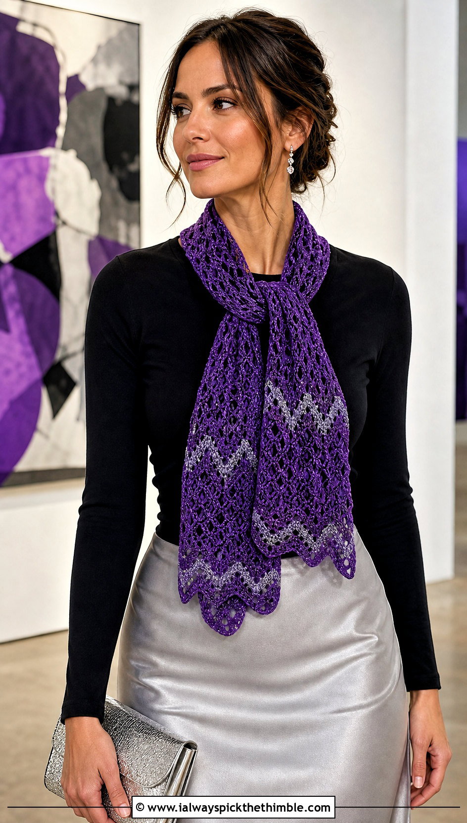 Lace Mesh Charlie Brown Scarf With Satin Skirt - 15 Crochet Charlie Brown Scarf outfit ideas