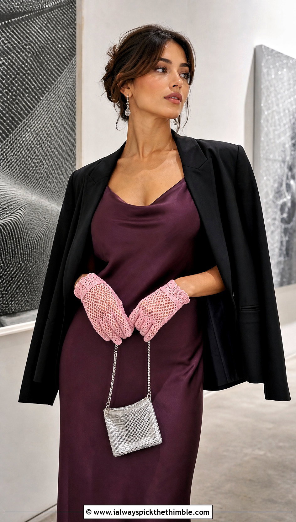 Lace Mesh Crochet Driving Gloves With Slip Dress - 20 Crochet Driving Gloves outfit ideas