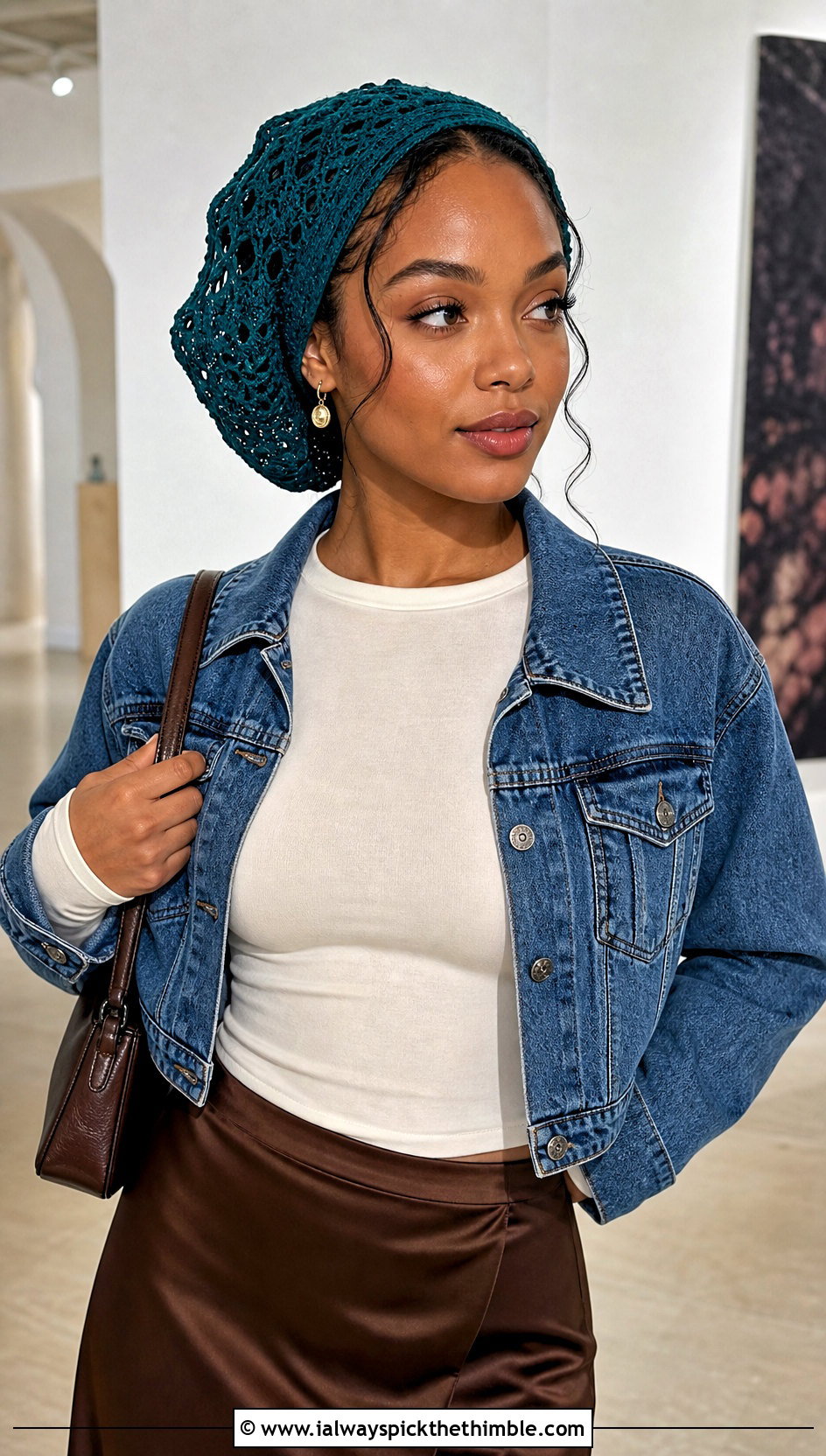 Lace Mesh Crochet Hair Bonnet With Satin Skirt - 20 Crochet Hair Bonnet outfit ideas