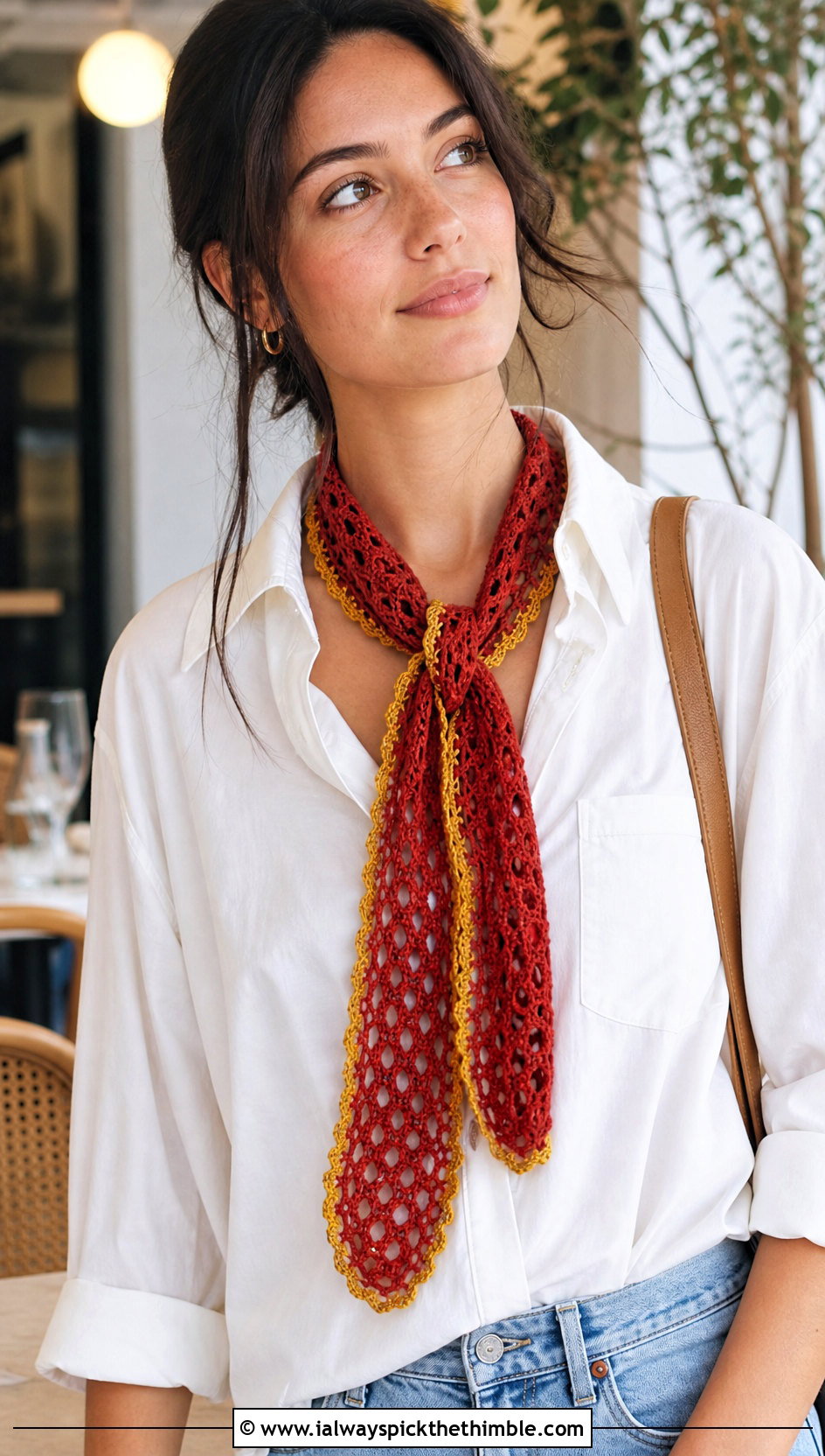 Lace Mesh Gryffindor Crochet Scarf With White Shirt - 20 gryffindor crochet scarf outfit ideas