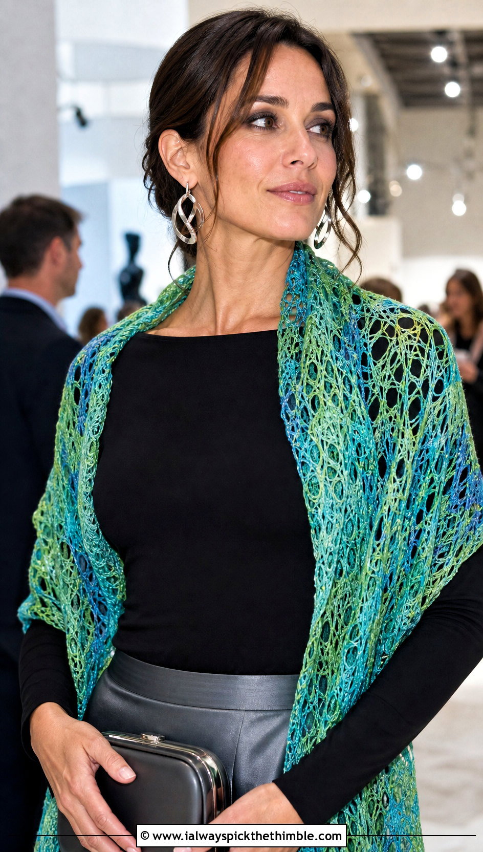 Lace Mesh Variegated Crochet Scarf With Satin Skirt - 20 Variegated Yarn Crochet Scarf outfit ideas