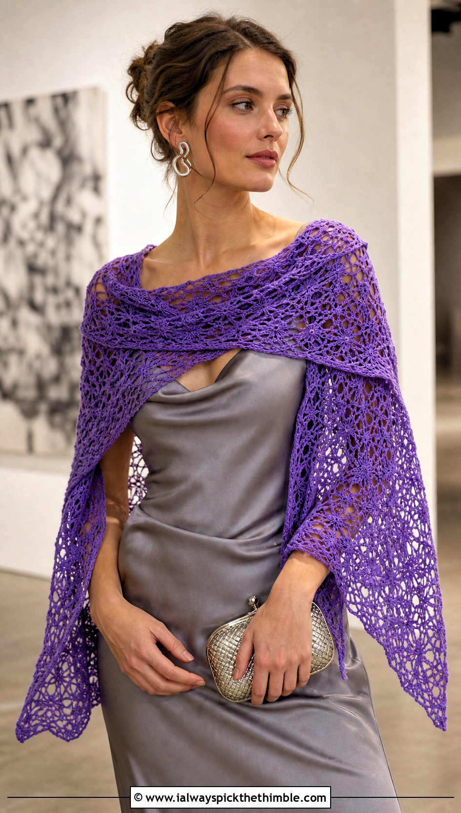 Lace Mesh Wrap Me Up Crochet Sweater Scarf With Satin Slip Dress - 15 Wrap Me Up Crochet Sweater Scarf outfit ideas