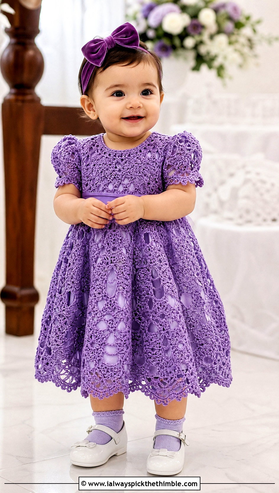 Lace Overlay Crochet Blessing Dress With Silk Underlayer - 15 Crochet Blessing Dress outfit ideas