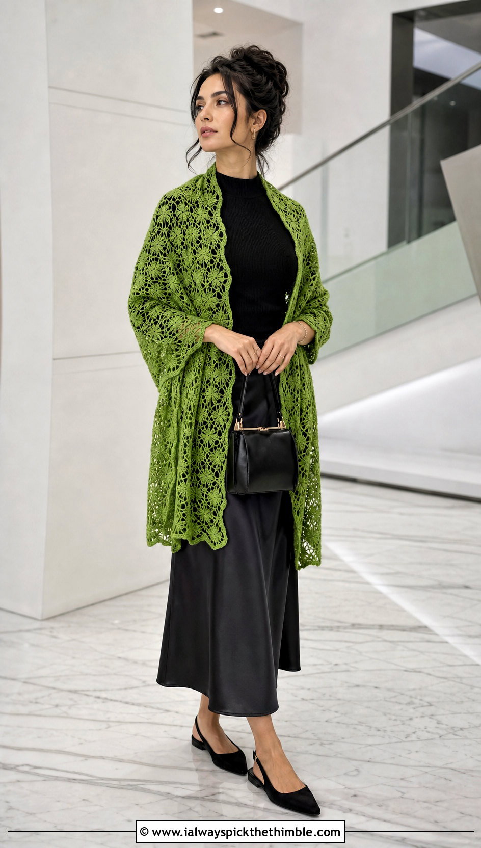 Lace Prayer Shawl With Satin Slip Skirt - 25 crochet prayer shawl outfit ideas