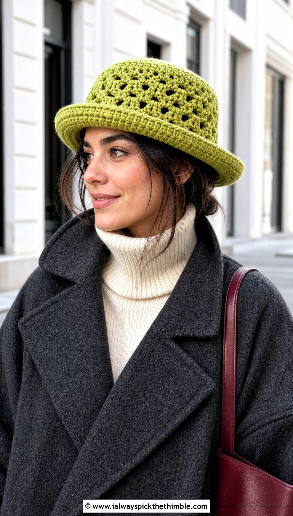 Lace Stitch Crochet Pork Pie Hat With Oversized Coat - 20 crochet pork pie hat outfit ideas