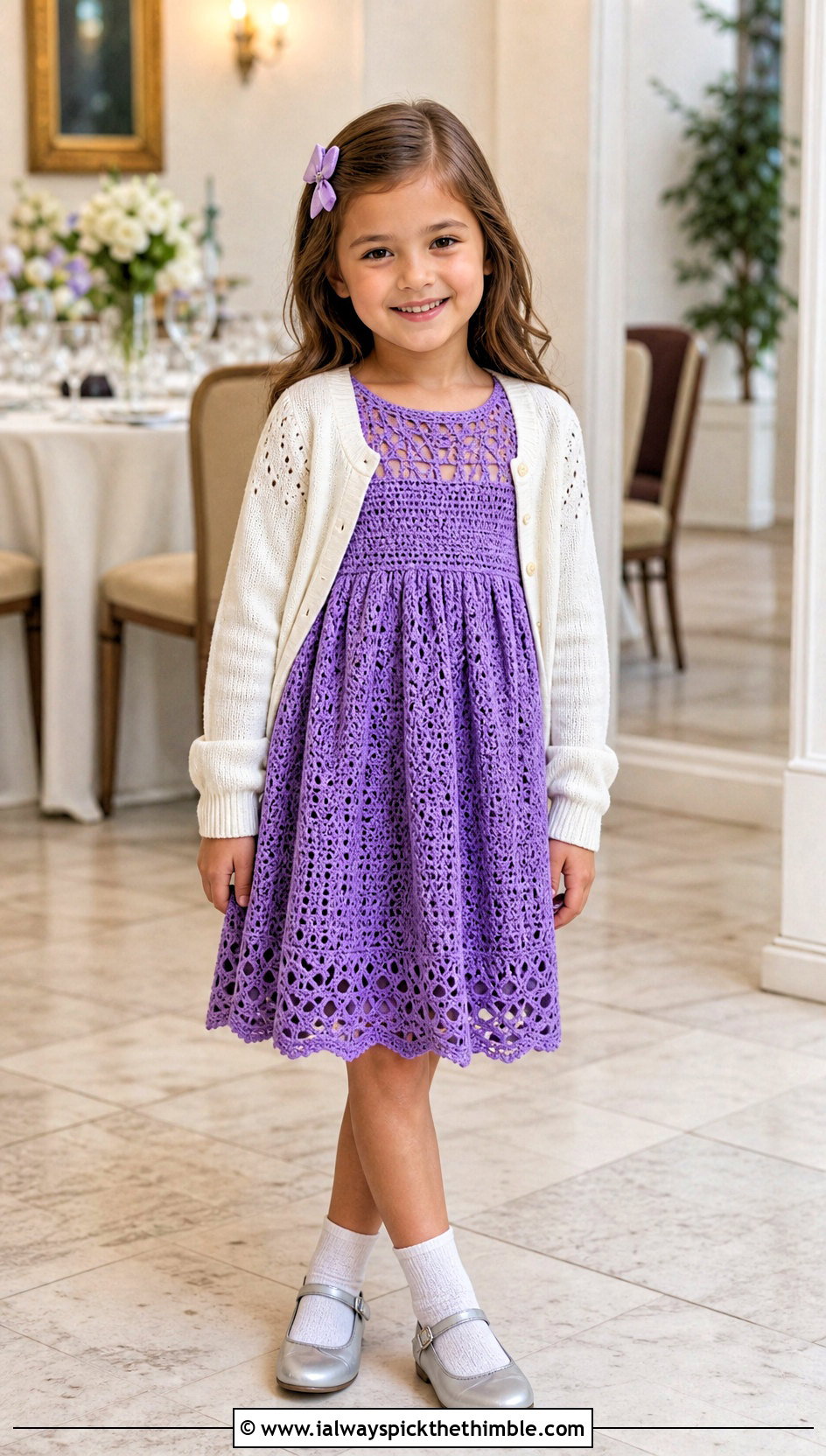 Lace Yoke Crochet Dress With Cotton Cardigan - 15 5T Crochet Dress outfit ideas