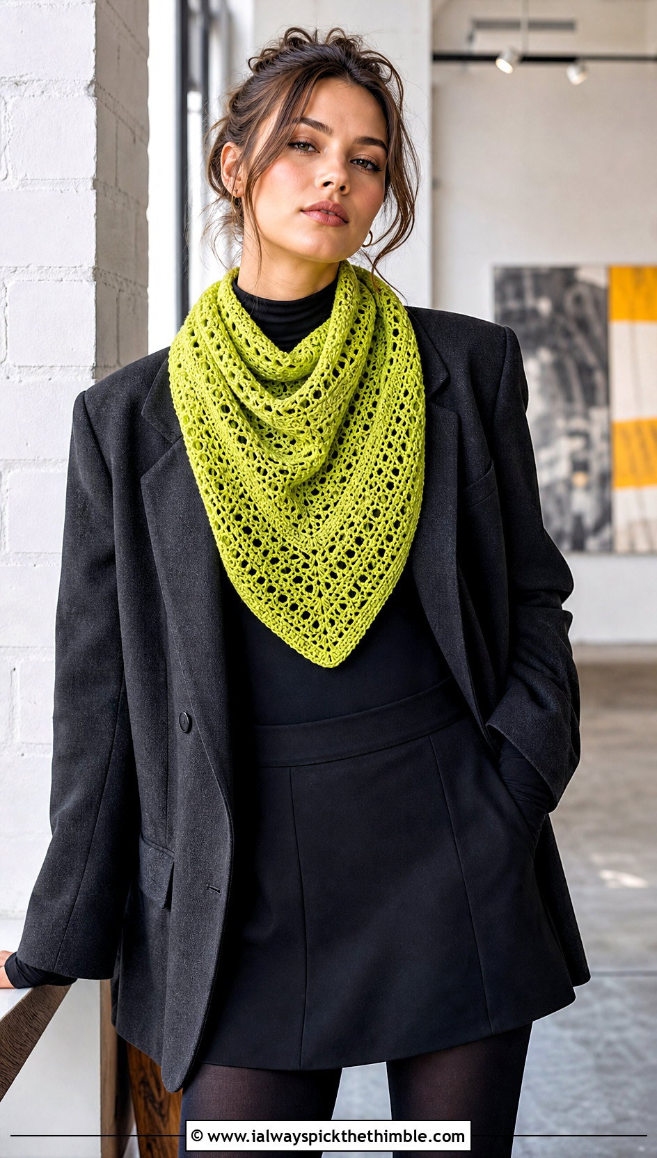 Lansdowne Crochet Cowl With Oversized Blazer And Mini Skirt - 15 lansdowne crochet cowl outfit ideas