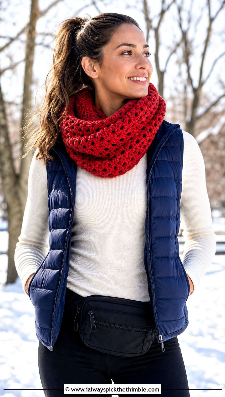 Lansdowne Crochet Cowl With Puffer Vest And Leggings - 15 lansdowne crochet cowl outfit ideas