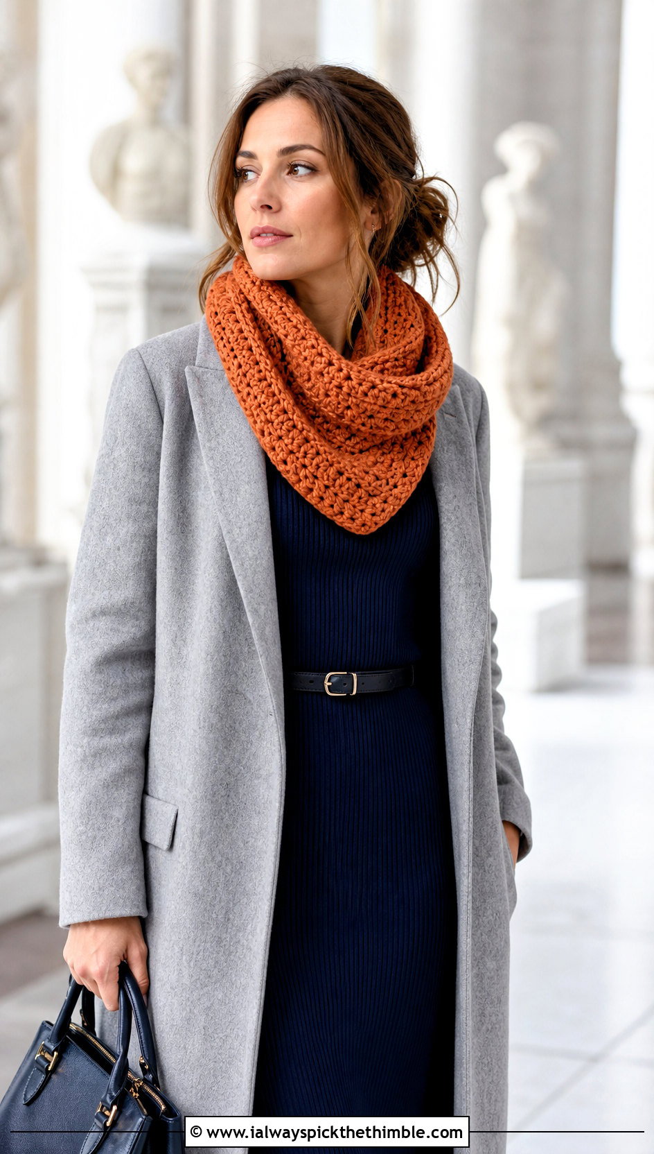 Lansdowne Crochet Cowl With Ribbed Knit Dress - 15 lansdowne crochet cowl outfit ideas