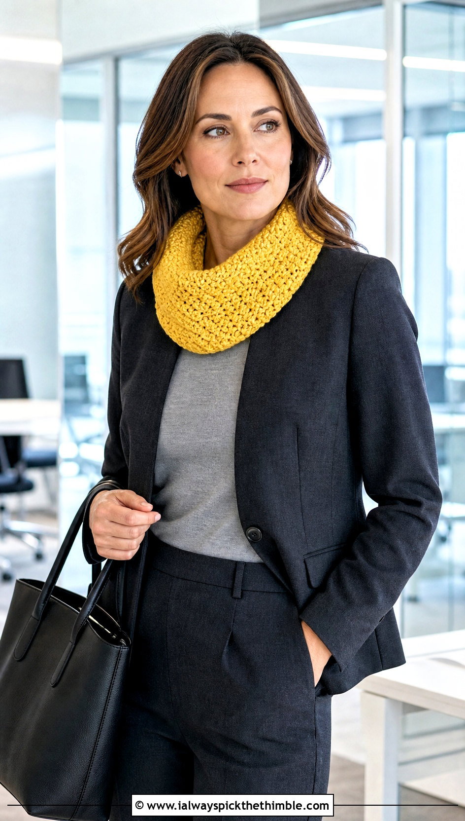 Lansdowne Crochet Cowl With Tailored Trouser Suit - 15 lansdowne crochet cowl outfit ideas
