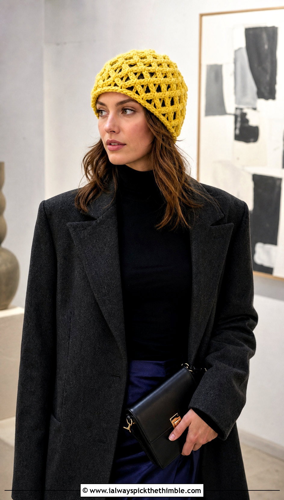 Lattice Cable Stitch Beanie With Satin Skirt - 20 Crochet Cable Stitch Beanie outfit ideas