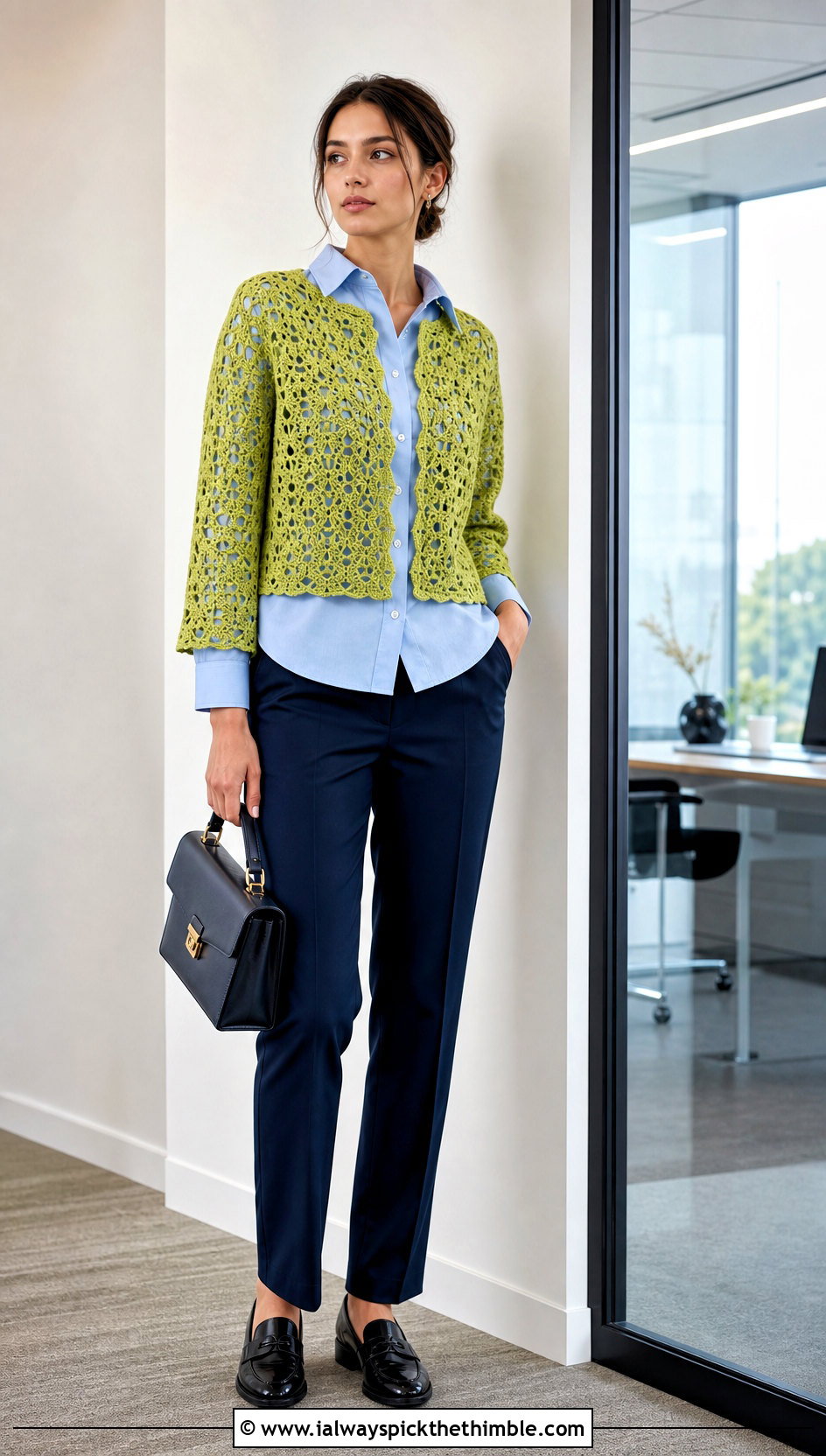 Lattice Crochet Lace Shrug With Button Down Shirt - 25 crochet lace shrug outfit ideas