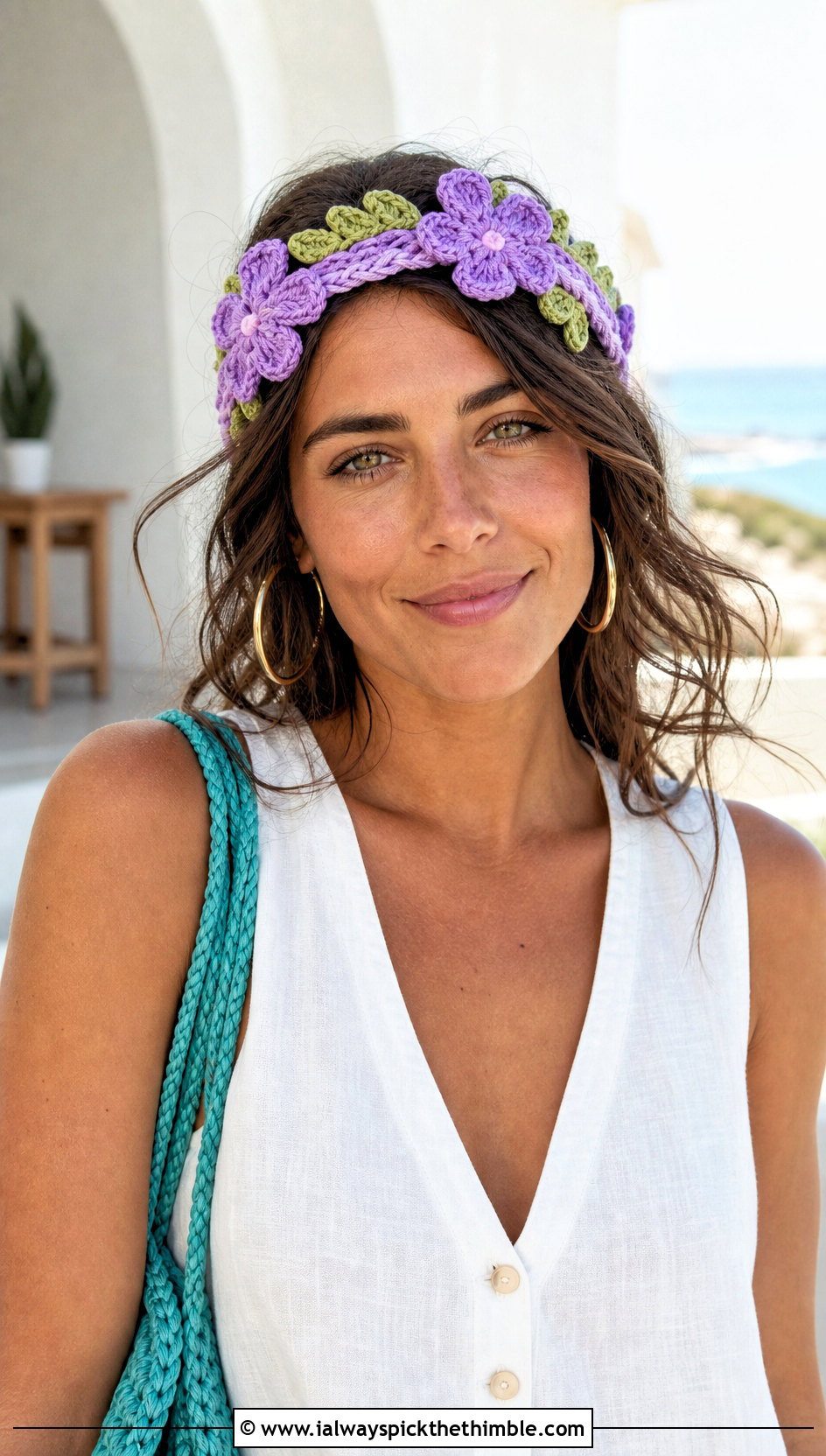 Lavender Braided Leaf Flower Crown Headband With Linen Set - 15 lavender crochet flower headband outfit ideas