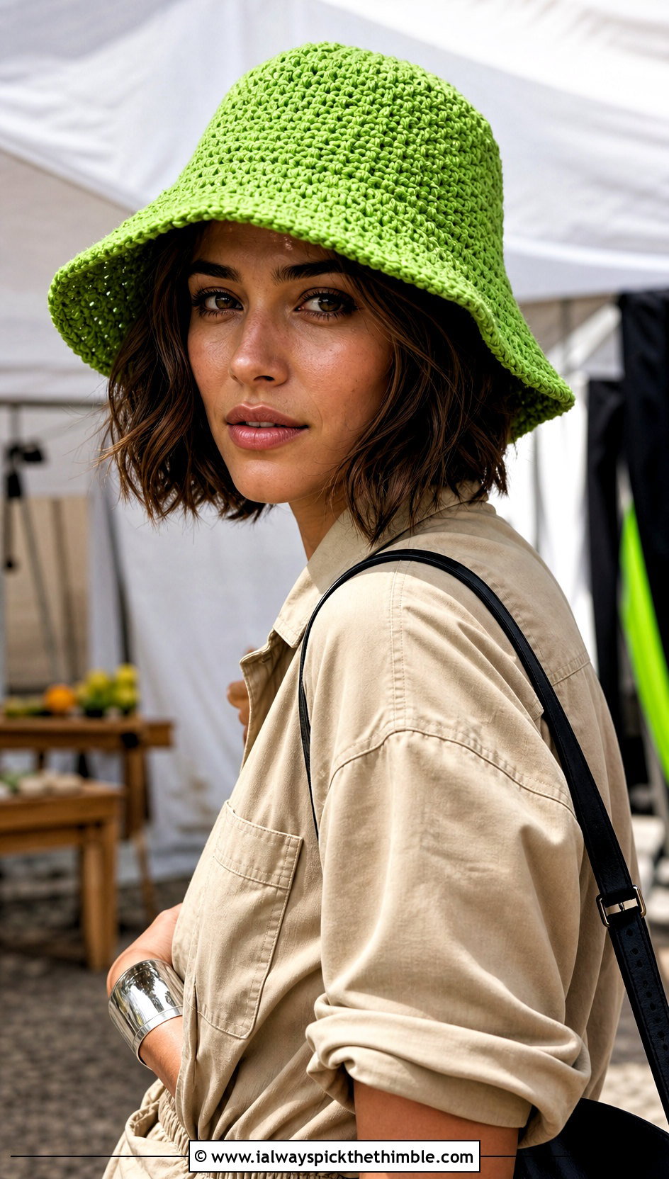 Lemon Peel Stitch Bucket Hat With Utility Jumpsuit - 15 Lemon Peel Stitch Crochet Hat outfit ideas
