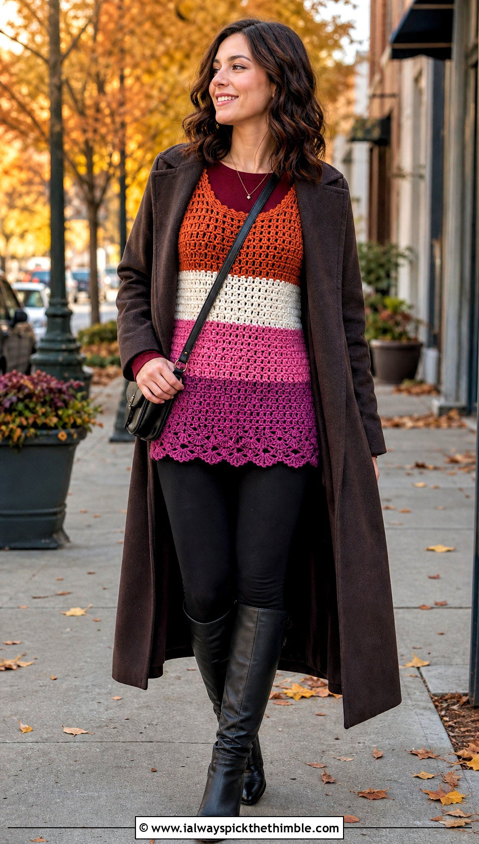Lesbian Flag Tunic Top With Leggings And Boots - 20 Lesbian Flag Crochet Top outfit ideas