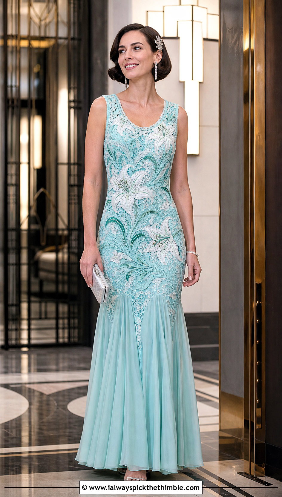Lily Motif Drop Waist Wedding Dress - 20 irish lace crochet wedding dress outfit ideas