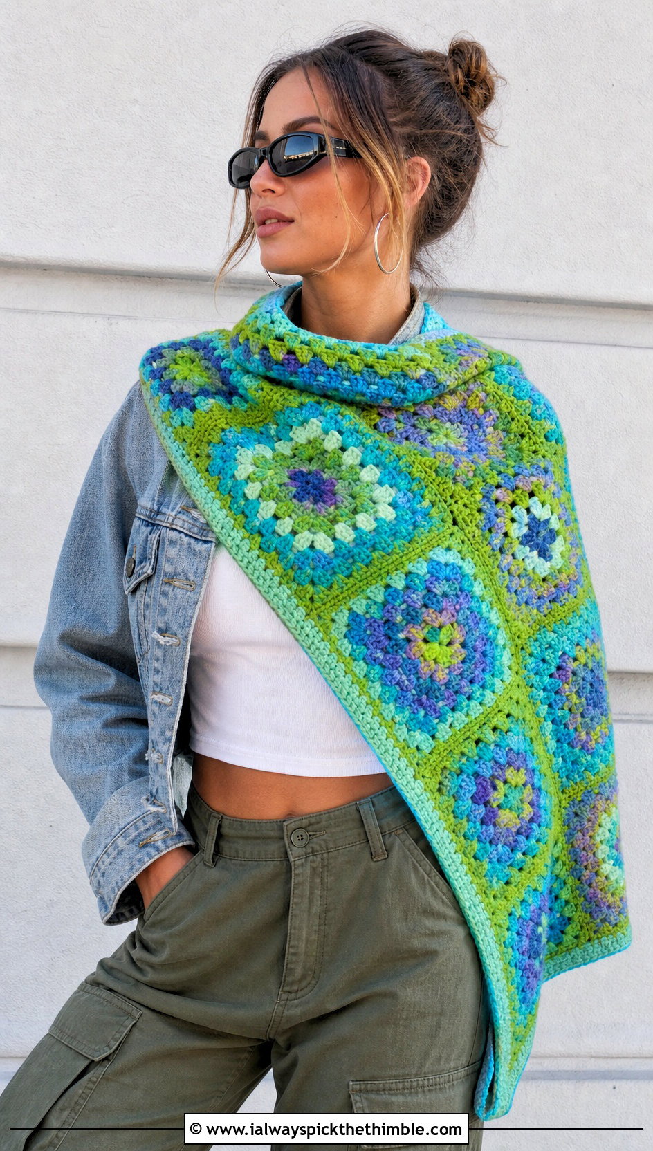 Lion Brand Shawl In A Ball Granny Square Shawl With Cargo Pants - 15 Lion Brand Crochet Shawl In A Ball outfit ideas