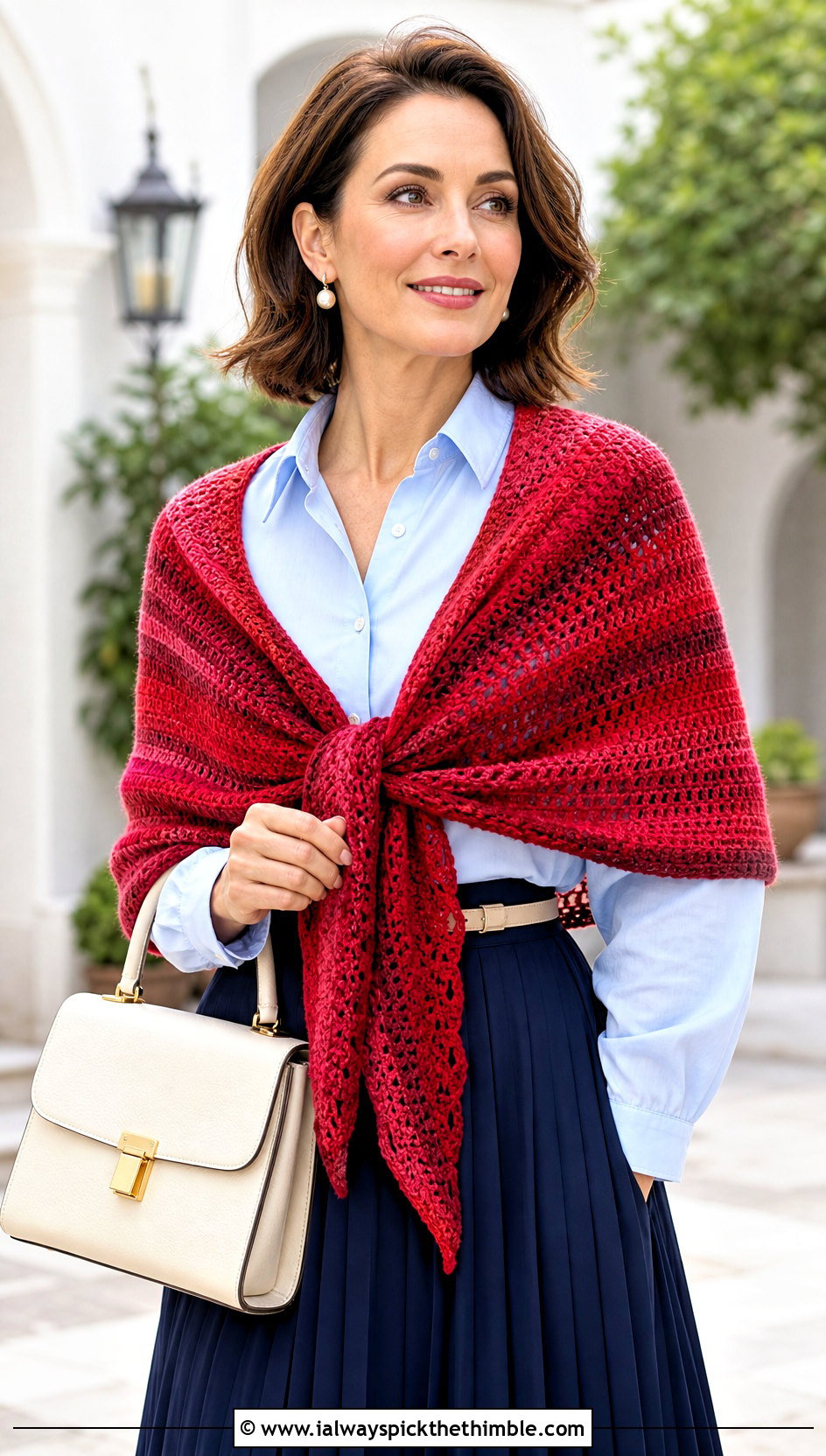 Lion Brand Shawl In A Ball Shawlette With Midi Skirt - 15 Lion Brand Crochet Shawl In A Ball outfit ideas
