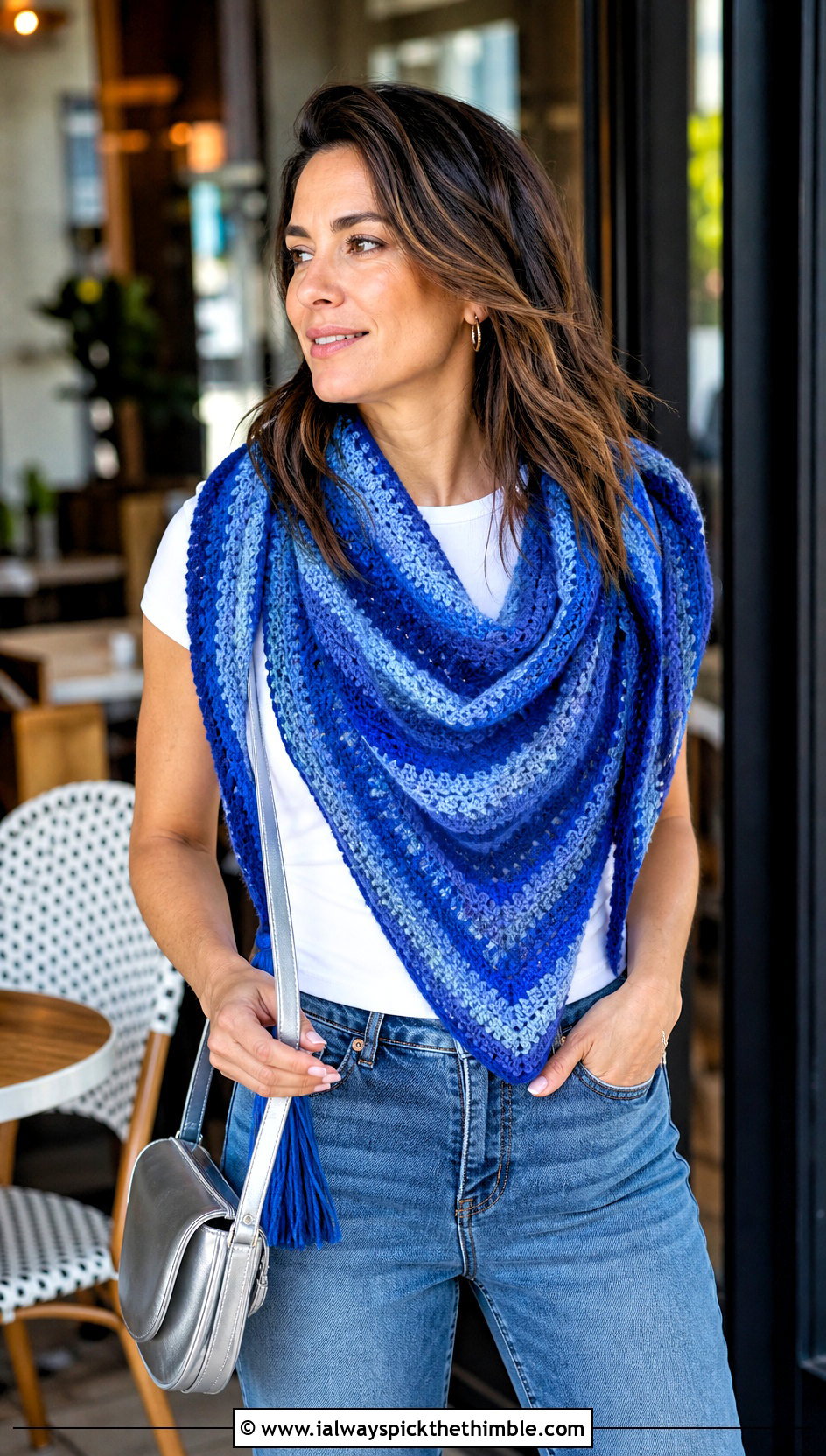 Lion Brand Shawl In A Ball Triangle Shawl With Jeans - 15 Lion Brand Crochet Shawl In A Ball outfit ideas