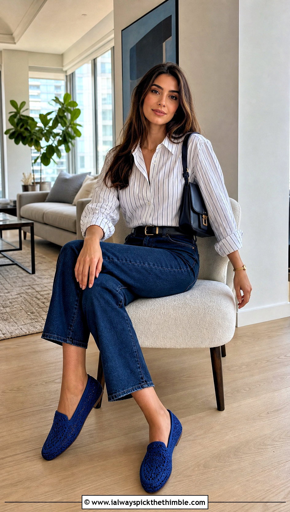 Loafer Crochet Slippers With Shirt And Jeans - 25 easy crochet slippers outfit ideas