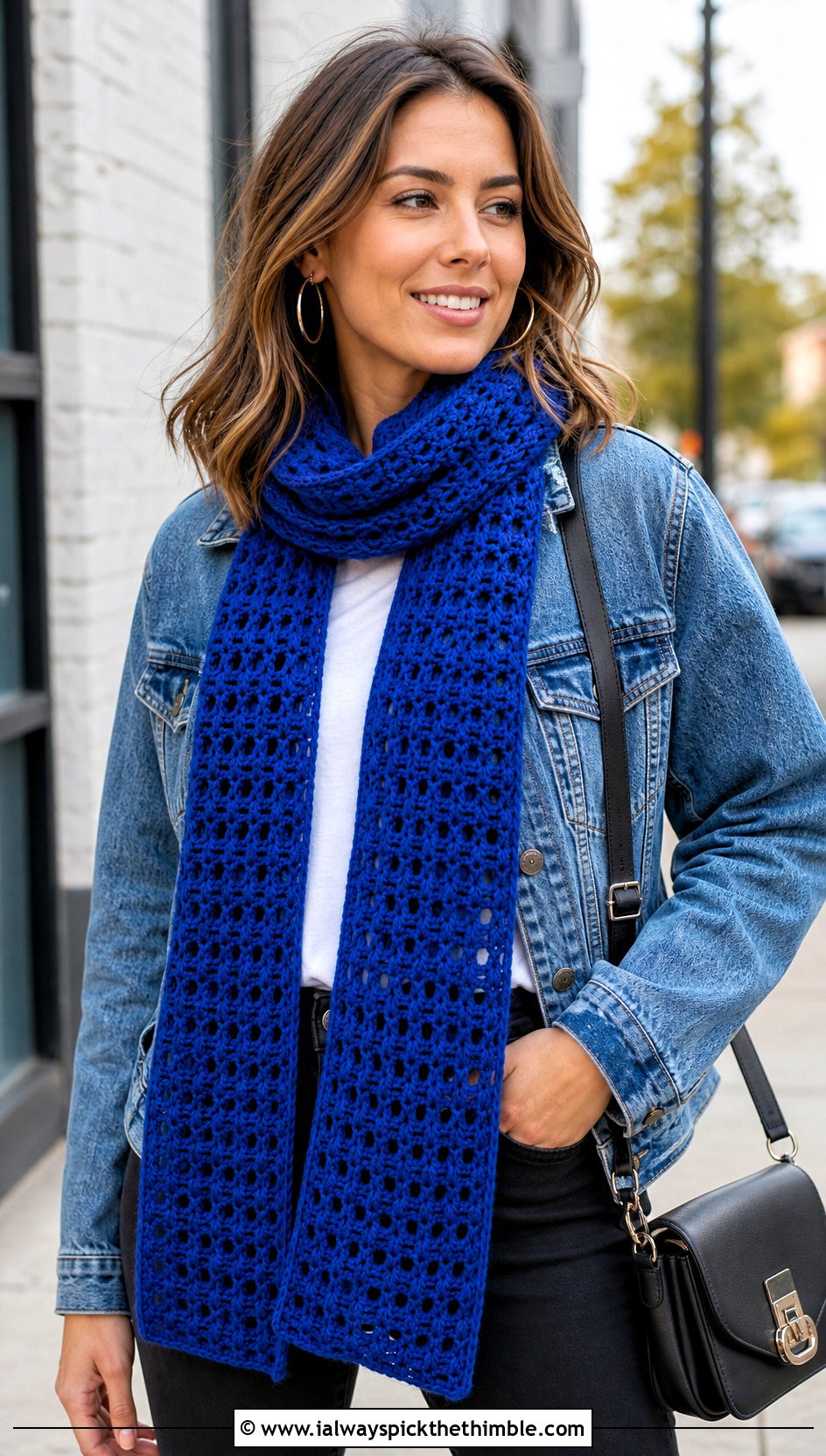 Long Double Crochet Scarf With Denim Jacket - 25 double crochet scarf outfit ideas