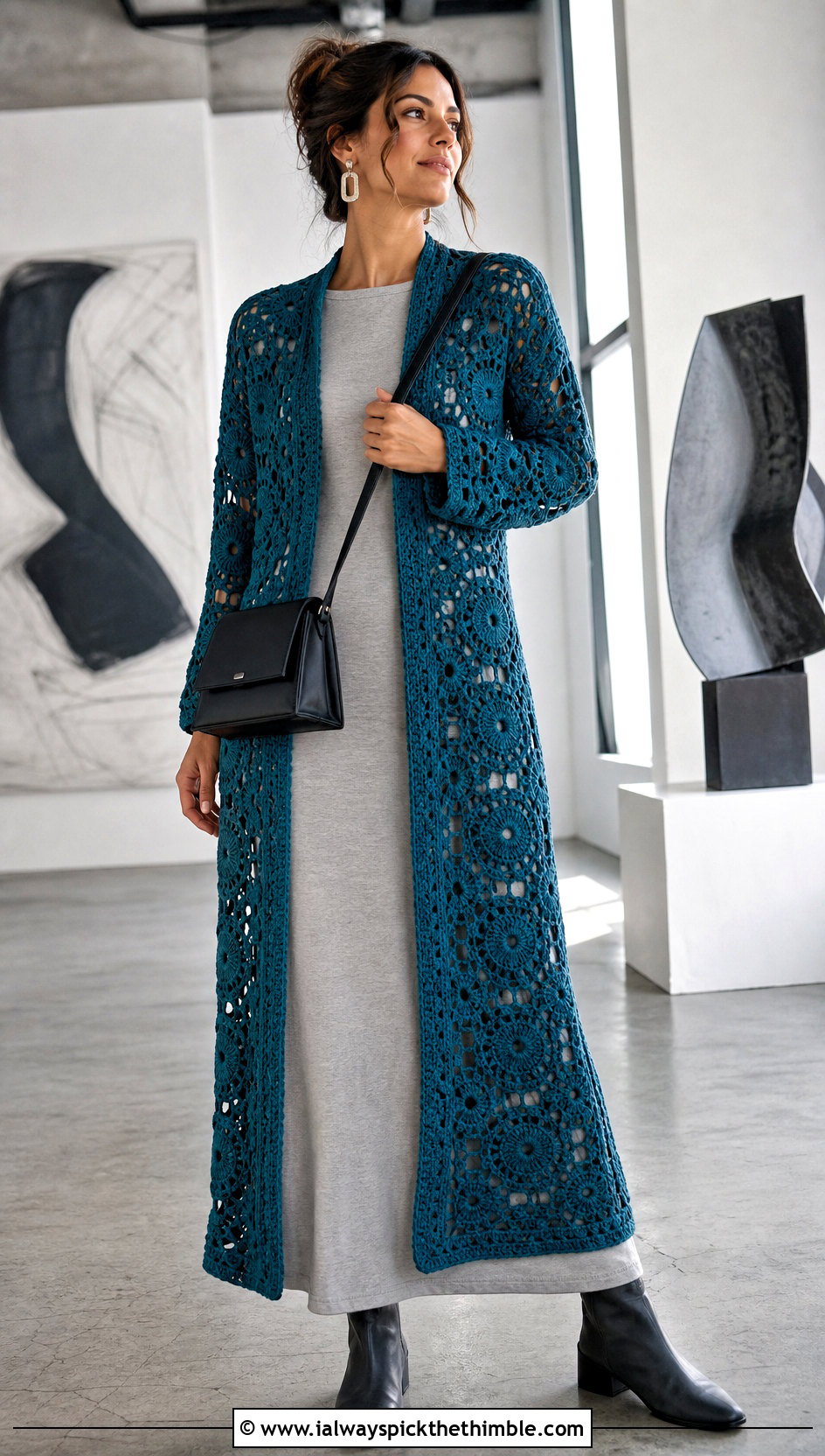 Long Granny Square Duster With Column Dress - 25 granny square crochet clothes and outfit ideas