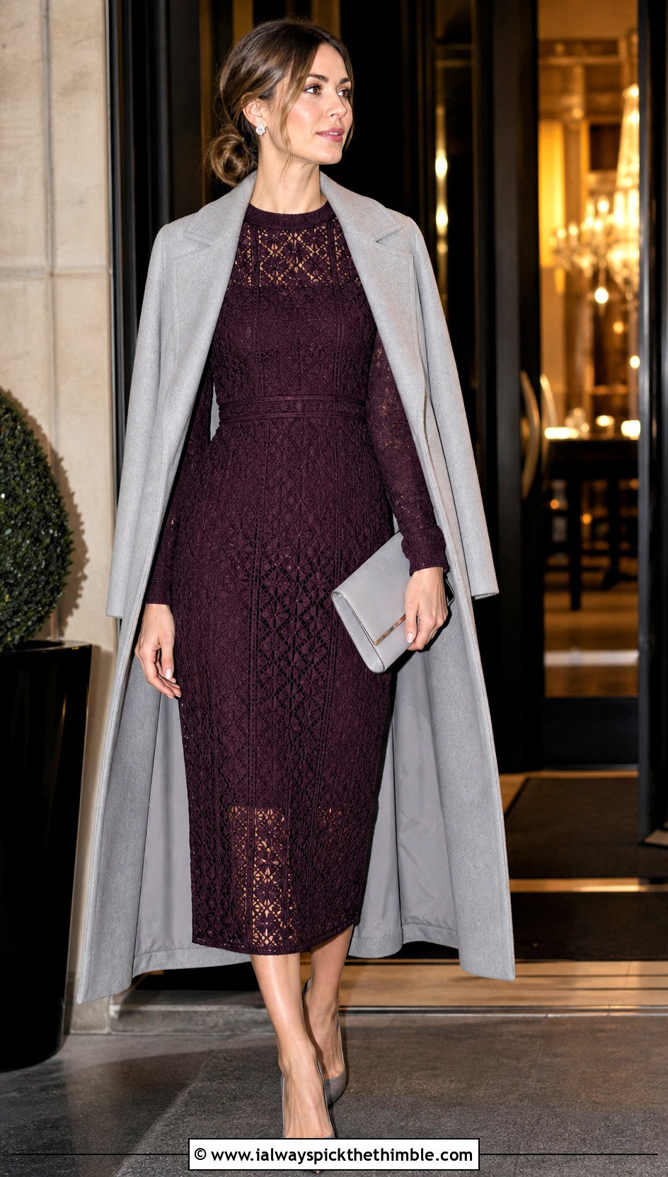 Long Sleeve Crochet Dress With Pointed Pumps - 25 Formal Crochet Dress outfit ideas