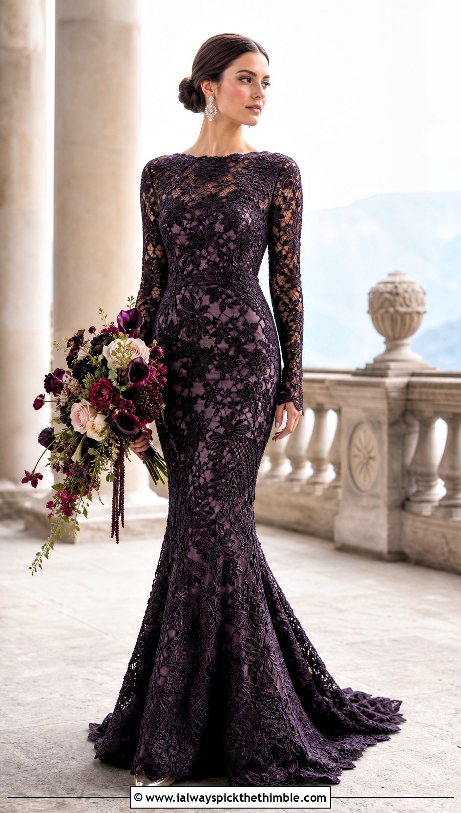 Long Sleeve Crochet Mermaid Wedding Dress - 20 boho crochet wedding dress outfit ideas