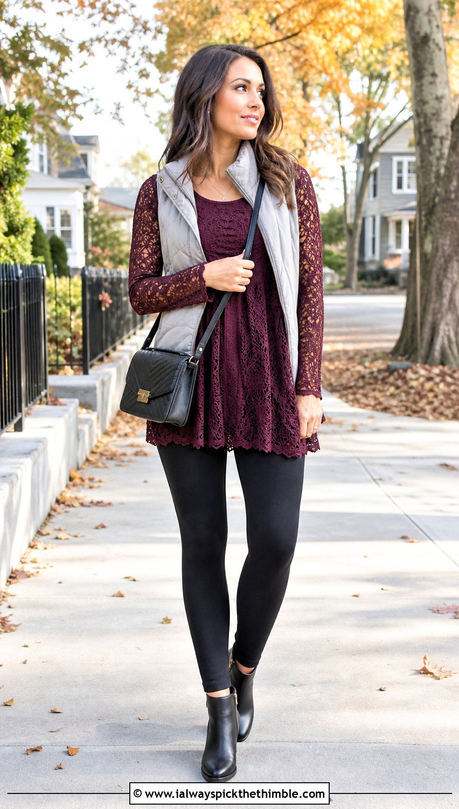 Long Sleeve Lace Crochet Babydoll Top With Leggings - 25 crochet babydoll top outfit ideas