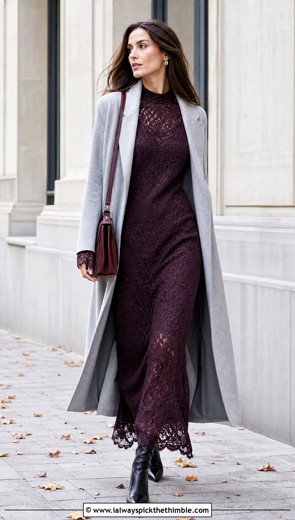 Long Sleeve Lace Crochet Maxi Dress With Ankle Boots - 25 Crochet Maxi Dress outfit ideas