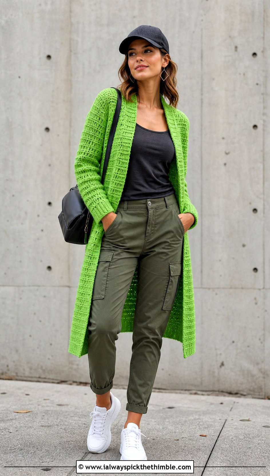 Long Square Affair Crochet Jacket With Cargo Pants - 20 Long Square Affair Crochet Jacket outfit ideas