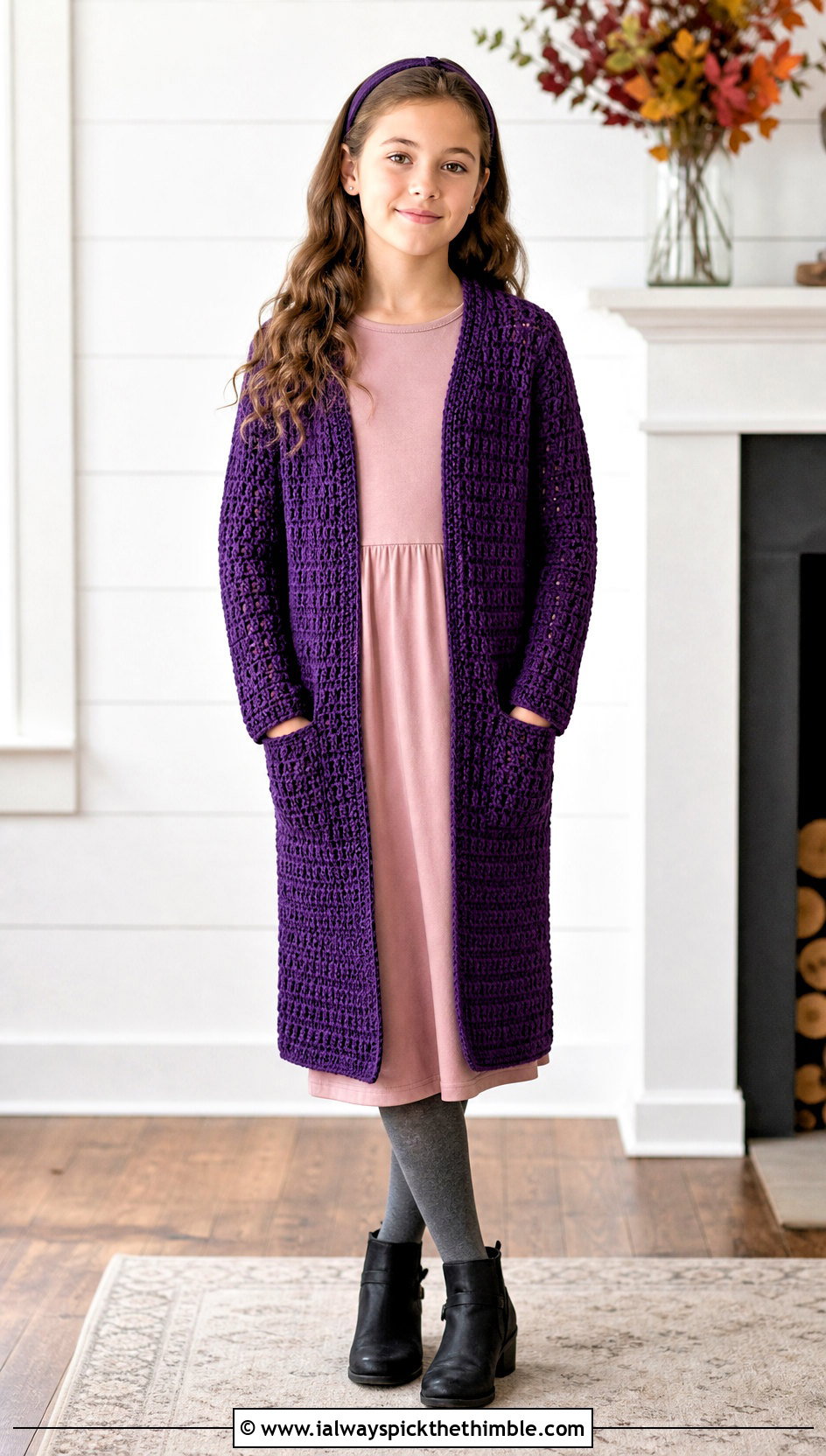 Longline Crochet Cardigan With Jersey Midi Dress - 20 Childs Crochet Cardigan outfit ideas