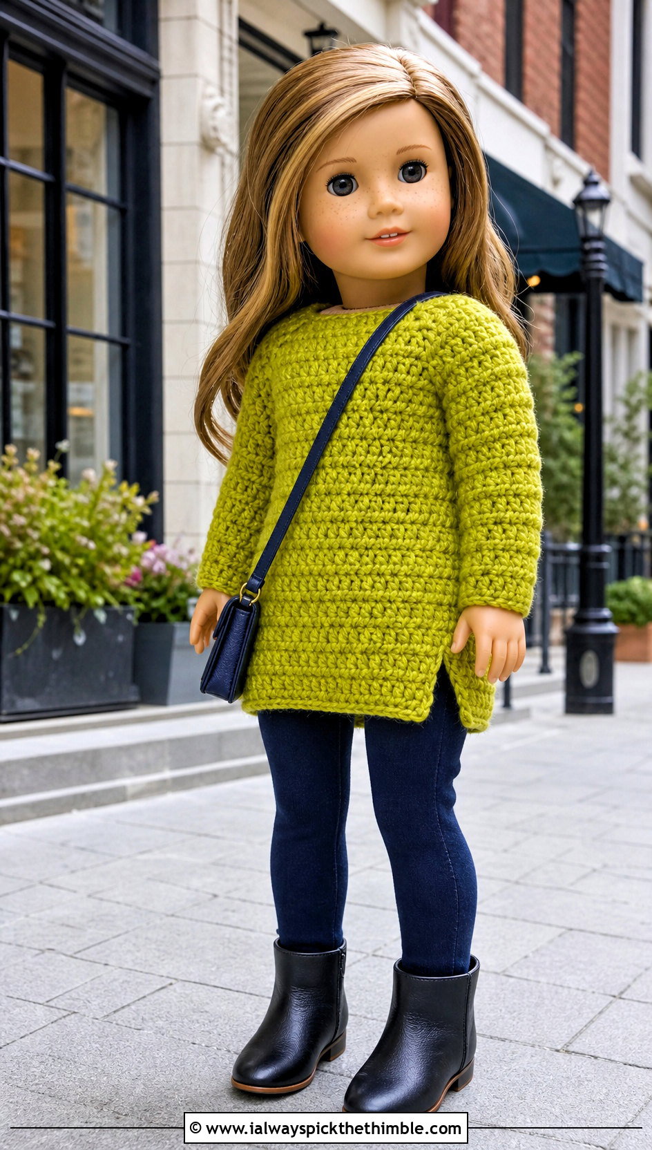 Longline Crochet Doll Sweater With Leggings - 20 Crochet Sweater For Dolls outfit ideas